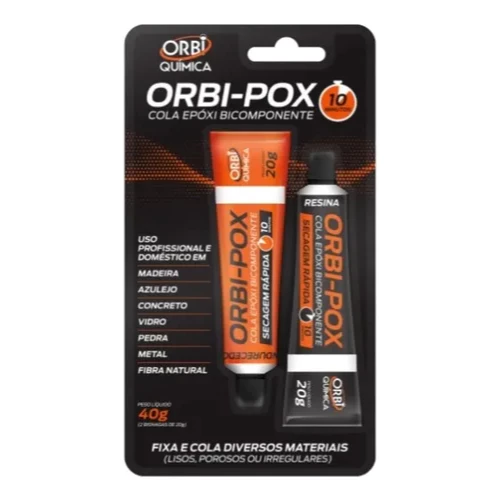 Cola Epóxi Orbi-pox 40g Tipo Araldite 10 Min