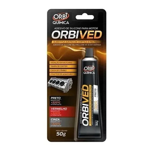 Kit com 3 Silicone Selante para motor Preto Orbiquimica