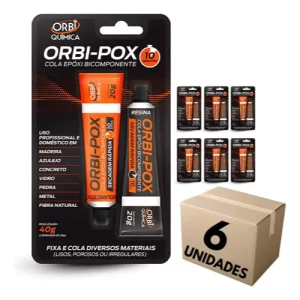 Kit 6 Colas Adesiva Epoxi Araldite 2x20g Orbi 10 Min