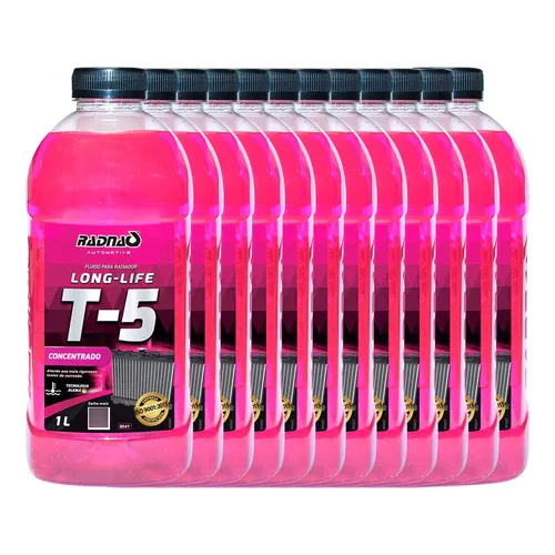 Kit 12 Aditivo Para Radiador Rosa T5 Concentrado Radnaq